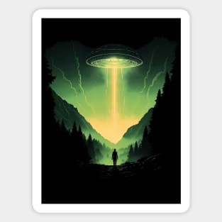 Green UFO, Forest Abduction Magnet